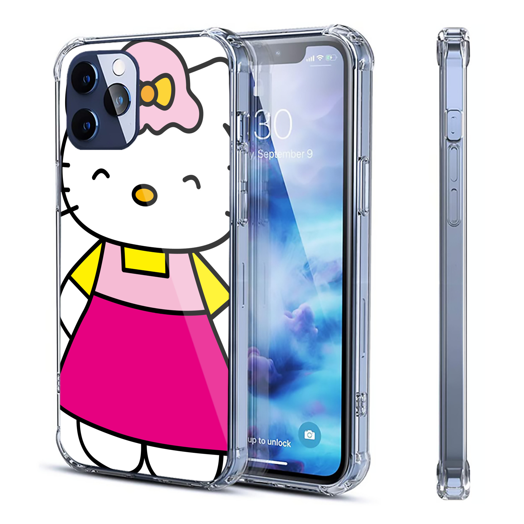 （画像用） Hello Kitty ハローキティ 【iPhone 12シリーズ対応】透明スマホケース（クリアソフトケース）